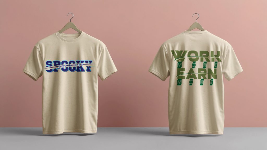 Stylish typography T-shirt design expressing emotions with modern fashion