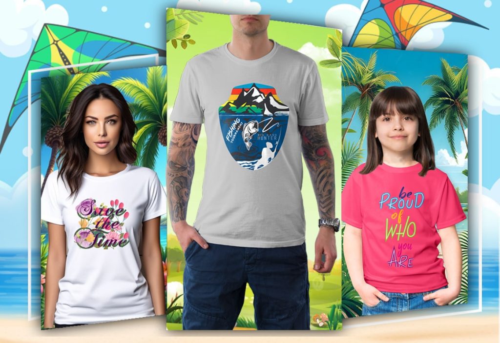 Trendy sustainable cotton T-shirts in neutral and bold colors