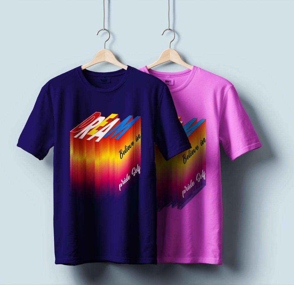 Trendy minimalist T-shirt design for hot summer weather