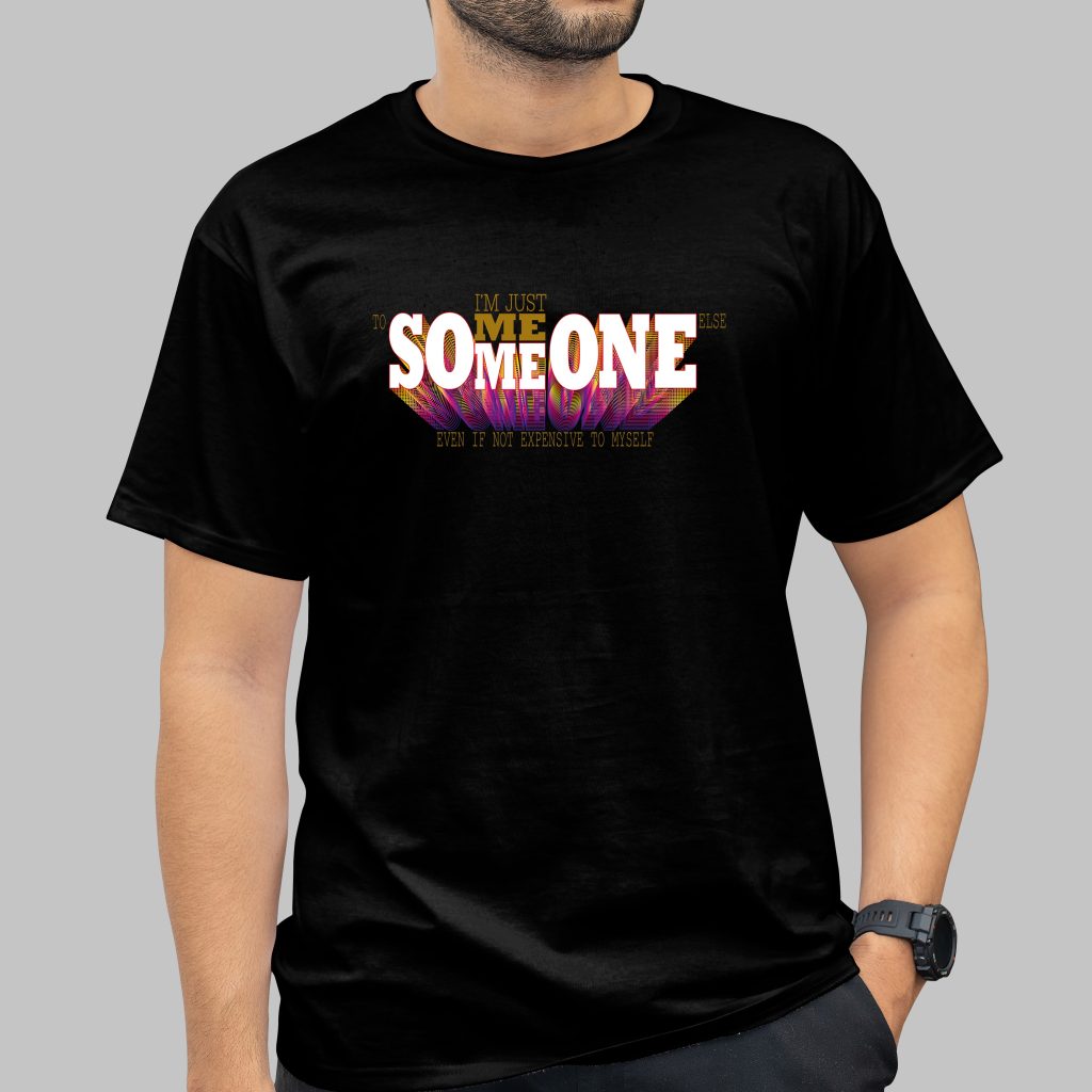 Model wearing a pure cotton T-shirt for comfort and fashion.