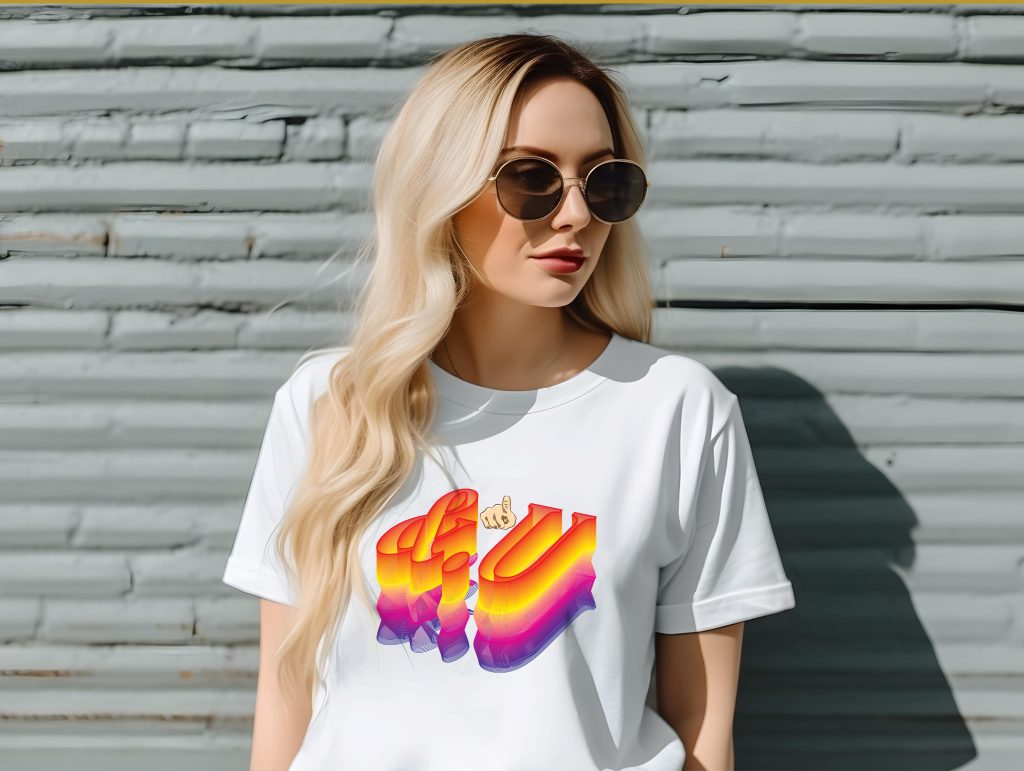 Graphic designer creating innovative T-shirt designs.